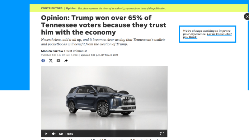 Opinion: Trump Won Over 65% of Tennessee Voters Because They Trust Him With The Economy